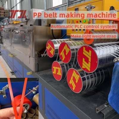 0.3mm Tolerancia de ancho de la línea de producción de extrusores de cinta de embalaje PP con enrollador semiautomático y PLC