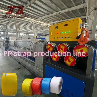 Máquina para fabricar fleje de polipropileno y poliéster de 5-19 mm de ancho con bobinador automático