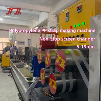 Línea de producción de flejes de PP de 5-19 mm con control PLC para material reciclado