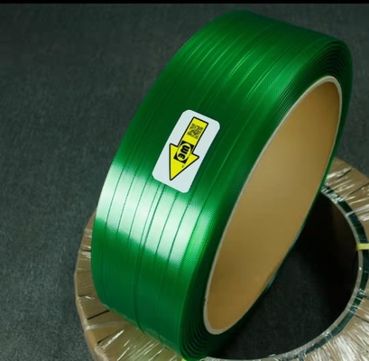 Resistentes que atan con correa del color verde de la banda durable del ANIMAL DOMÉSTICO grabados en relieve alisan para el embalaje