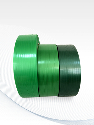 Cintas de embalaje de poliéster verde 9-27 mm de ancho y 0,5-1,27 mm de grosor
