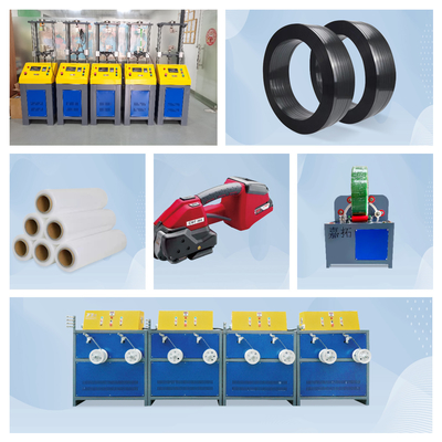Línea de producción de fleje de acero plástico PET personalizado de 9-25 mm, equipo de flejado PET, equipo de flejado PET con salida de extrusión de 100-600 KG/KG
