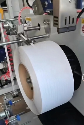 Funcionamiento con pantalla táctil PLC máquina automática de correas, servo bobinadora de cinta de embalaje de PP, velocidad de línea: 200-350m/min