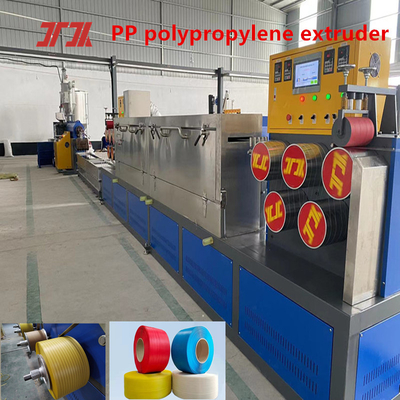 Equipo de producción de correa de extrusores de plástico personalizados de PP con máquina de devanado automática de 5-19 mm de ancho