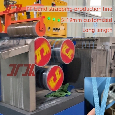 Máquina de fabricación de tiras de Pp de doble tornillo con impresión de 5-19 mm Máquina de envoltura automática personalizada