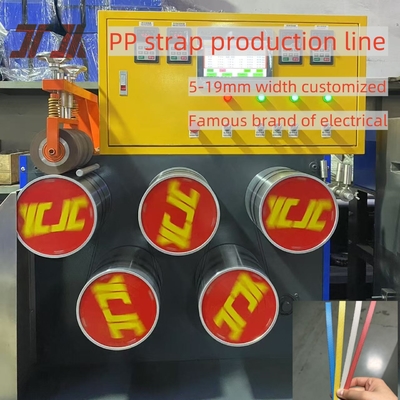 Máquina de fabricación de tiras de Pp de doble tornillo con impresión de 5-19 mm Máquina de envoltura automática personalizada