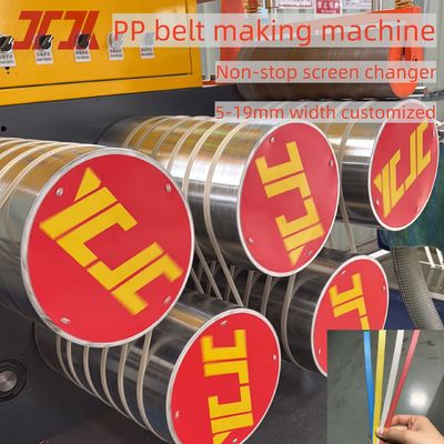 Equipo de producción de flejes de PP con motor de 37KW, máquina de flejes de PP de 5-15 mm para cambiador de pantalla automático
