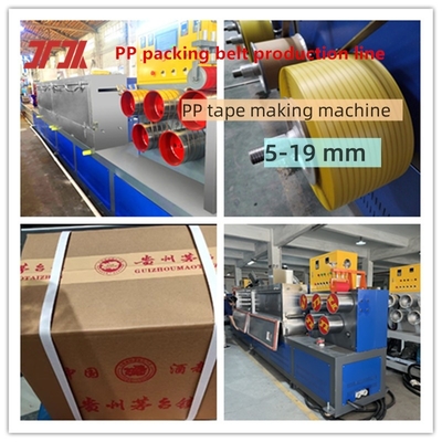 Maquinaria de embalaje 5-19 mm línea de producción de correas PP máquina de correas PP equipo de producción de correas PP con máquina de devanado automático y control PLC