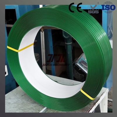 Fleje de plástico PET verde gofrado de alta tensión para palets y embalaje de carga pesada, tolerancia de 9-32 mm ±0,3 mm