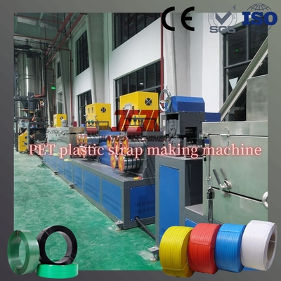 Maquinaria de plástico para flejado PET de tornillo simple de 9-25 mm, línea de producción de flejado de acero plástico PET, equipo de flejado PET con sistema de control PLC