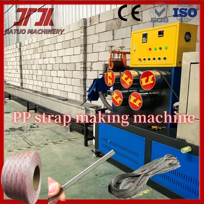 Máquina automática para fabricar flejes de PP de 100 kW, 5-19 mm, con control PLC para la fabricación de rollos de flejes