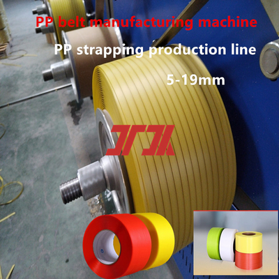 150kg Material Barril Máquina de fabricación de correas de PP automática con control PLC y cabeza de matriz precisa 5-19mm de ancho