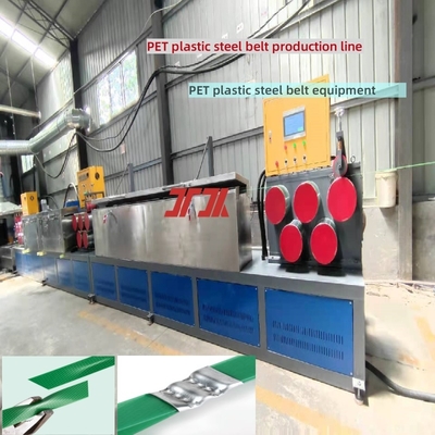 Máquina para fabricar fleje de PET con capacidad de 300-330 KG/H, área de filtro de 3.5 m2 y bobinadora automática
