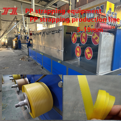 Línea de producción de fleje de PP 5-19mm Máquina flejadora de PP Máquina de bobinado servo automático