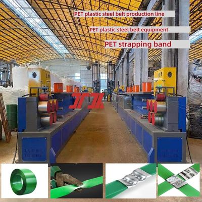 Máquina para fabricar fleje PET de 9-32 mm con gran área de filtro de 3.5 m2 y bobinadora de doble estación