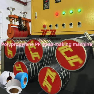 90 mm correa de PP de tornillo único o doble Línea de producción con máquina automática de embalaje de 5-19 mm de ancho