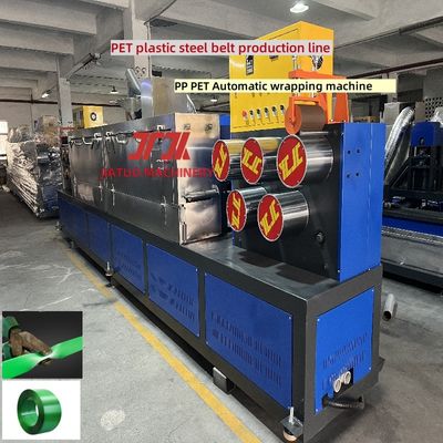 Línea de extrusión de fleje plástico de 9-32 mm con filtro grande de 3.5 m2 y control PLC