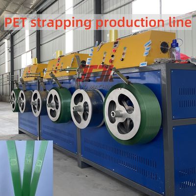 Máquina para fabricar flejes de PET de 9-25 mm, línea de producción de cintas de embalaje de PET con escamas de botella 100% PET
