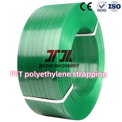 Resistencia 1000N 19mm Ancho Transparente Verde PET Correa Embalaje Económico Flejadora