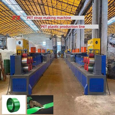 Máquina para fabricar flejes de PET 9-25 mm, máquina de producción de cintas de embalaje de PET con sistema de control PLC.
