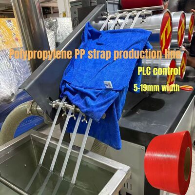 Máquina para fabricar correas de PP de 5-19 mm de ancho con sistema de control PLC y estampado preciso