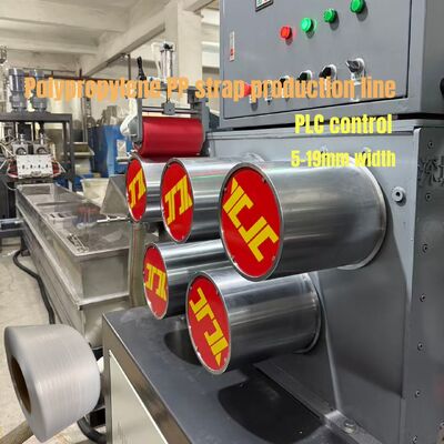 Máquina para fabricar correas de PP de 5-19 mm de ancho con sistema de control PLC y estampado preciso