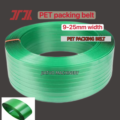 Cinturón de fijación de PET en relieve verde de 16 mm para fijación automática y embalaje seguro