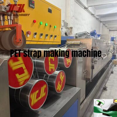 Máquina de extrusión de tiras de PET de 9-32 mm con control PLC para material de escamas de botellas de PET recicladas