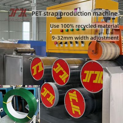 Línea de producción de PET para correas de 9-32 mm, extrusión de escamas de botella reciclada con control PLC