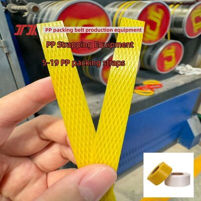 Máquina para fabricar correas de PP, línea de extrusión de banda de flejado de PP de bobinado automático con impresión en línea