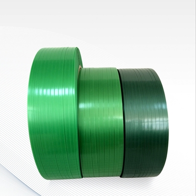 Resistentes que atan con correa del color verde de la banda durable del ANIMAL DOMÉSTICO grabados en relieve alisan para el embalaje