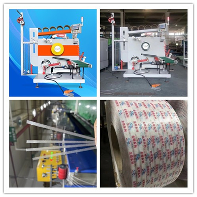 Funcionamiento con pantalla táctil PLC máquina automática de correas, servo bobinadora de cinta de embalaje de PP, velocidad de línea: 200-350m/min