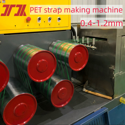 Línea de extrusión de cinta PET de tres salidas con botella de PET con bobina automática