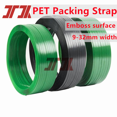 Venta al por mayor de 9-25 mm de cinta de acero de plástico PET cinta de cinta de PET cinta de cinta de PET para la correa de productos pesados