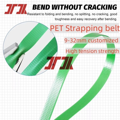 0.4-1.2mm Banda de embalaje de plástico PET personalizada con alta resistencia 300-950 kg y excelente resistencia