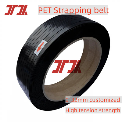 Cinturón de cinturón de poliéster para mascotas de 9-32 mm para embalaje manual o automático Verde Negro en relieve Tolerancia ± 0,04 mm
