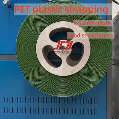 Venta al por mayor 9-32mm personalizado verde PET poliéster cinturón de cinturón de acero plástico para ladrillos rocas de embalaje