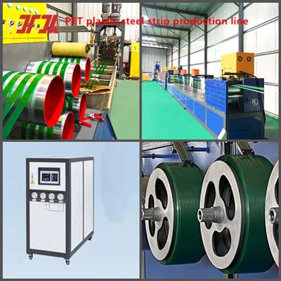 Extrusora de plástico línea de producción de cinta de acero de plástico PET cinta de fabricación de PET máquina está equipada con partes de deshumidificador de alta calidad