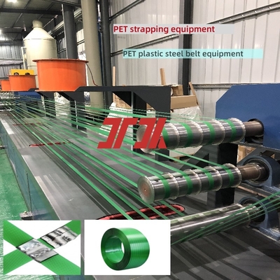 Línea de producción de cinturones de acero de plástico PET controlados por PLC Equipo de extrusión de PET Equipo de sujeción de PET con cinturón de PET verde