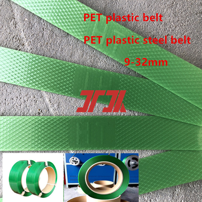 Fabrica mayorista 9-25mm verde PET plástico correa PET plástico correa de acero con Aplicable a la máquina de correa eléctrica