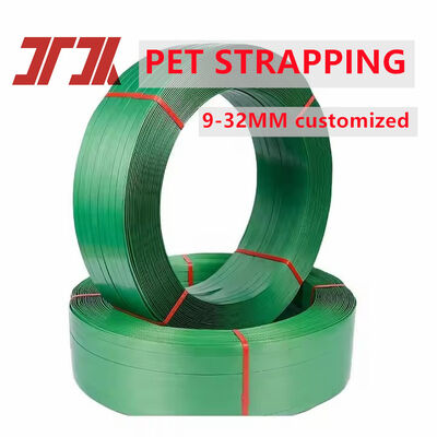 Fleje de plástico ecológico de 16 mm verde y negro para embalaje de mascotas, fleje de poliéster
