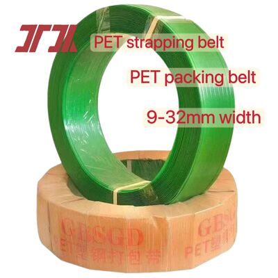 Embalaje de acero de plástico PET 9-25 mm Cinturón de correas de PET verde para correas automáticas