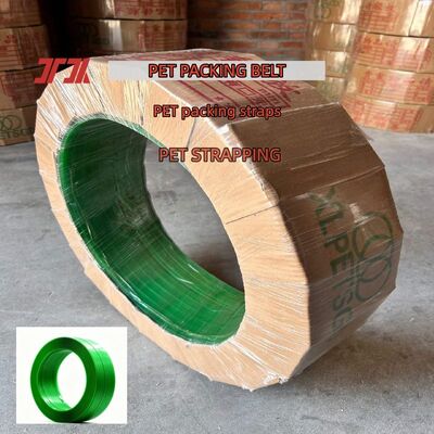 Correa de PET de 12 mm, correa de embalaje de PET, correa de acero de PET verde, de material 100% reciclado