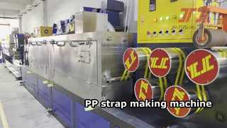 La máquina para fabricar correas PP PET con control PLC tiene buena estabilidad y gran longitud